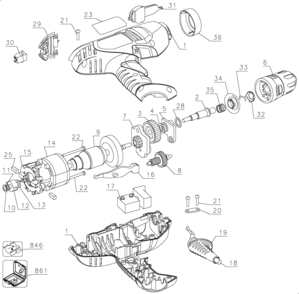 Page A Diagram and Parts List for DR211K 1 Black and Decker Boring Machine